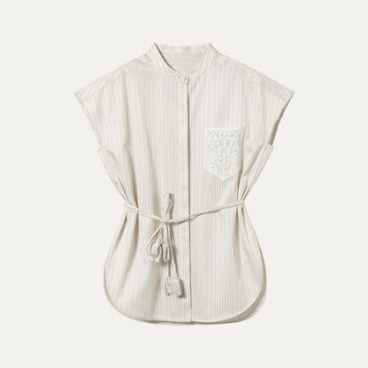 ストライプノースリーブシャツ