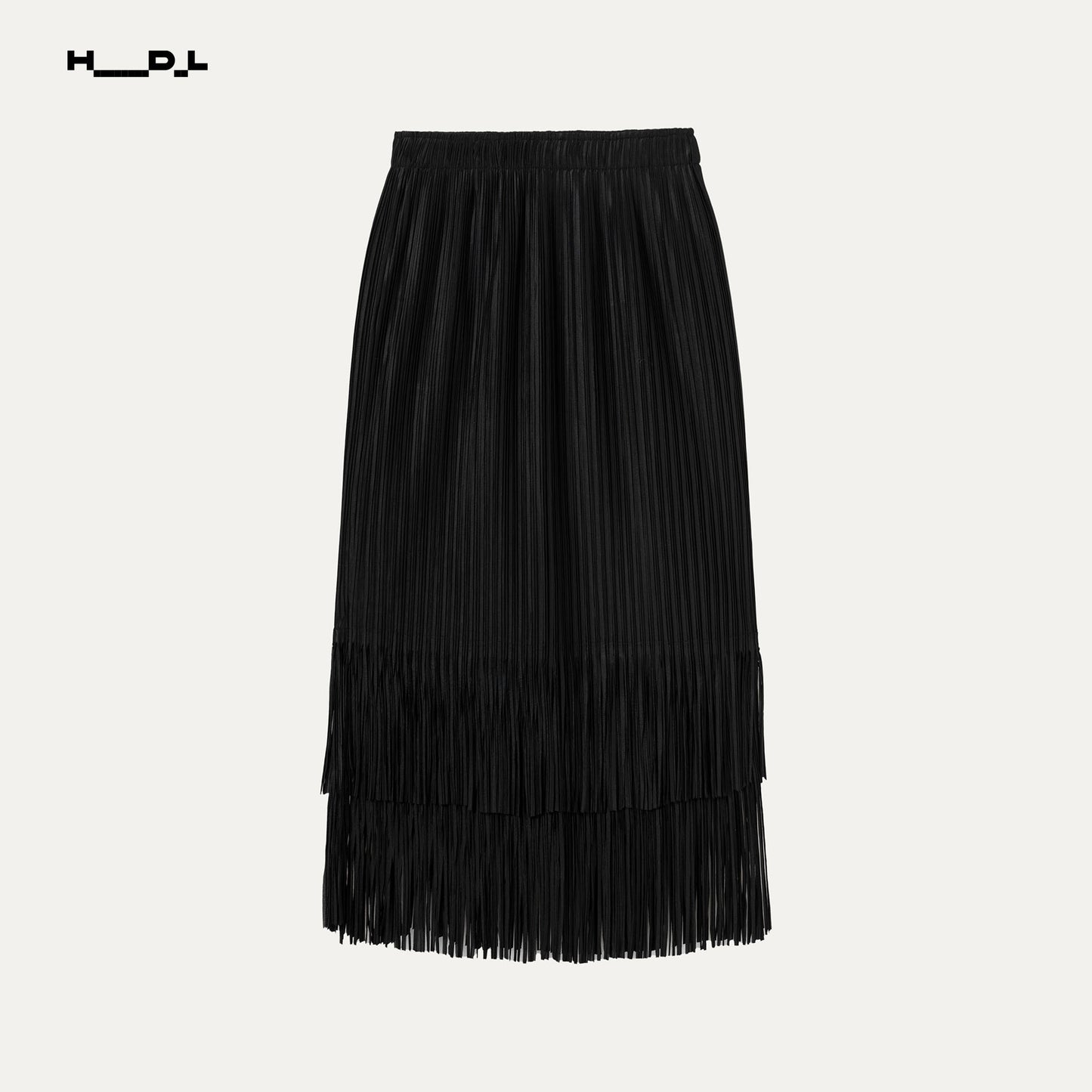 刺繍レーストップス＆プリーツフリンジスカートセット