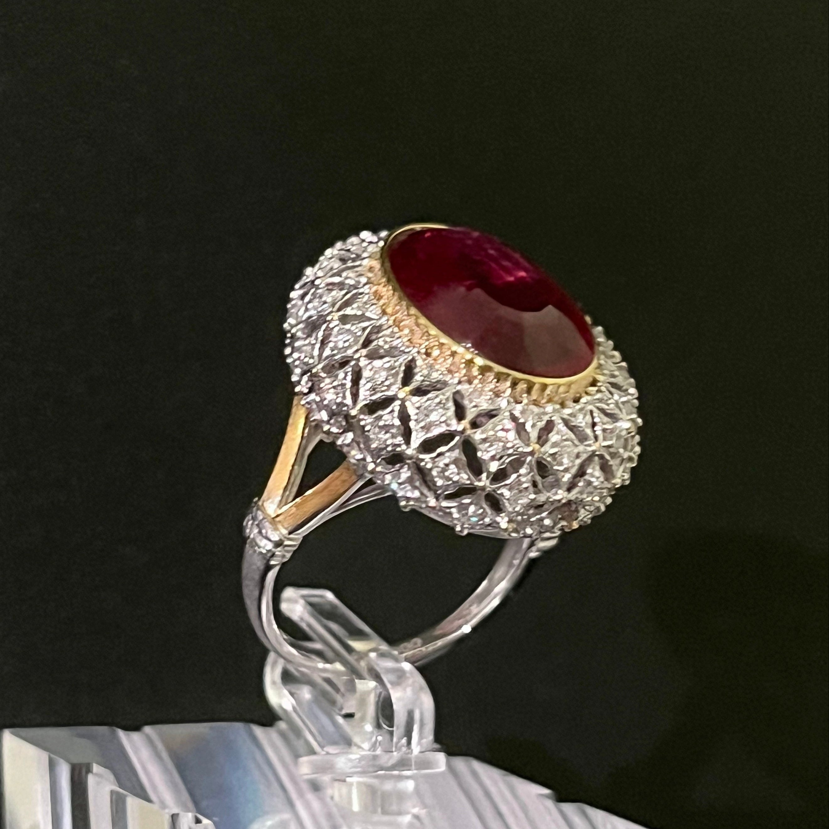 ルビー 8.55ct ダイヤモンド 0.60ct Pt900 リング