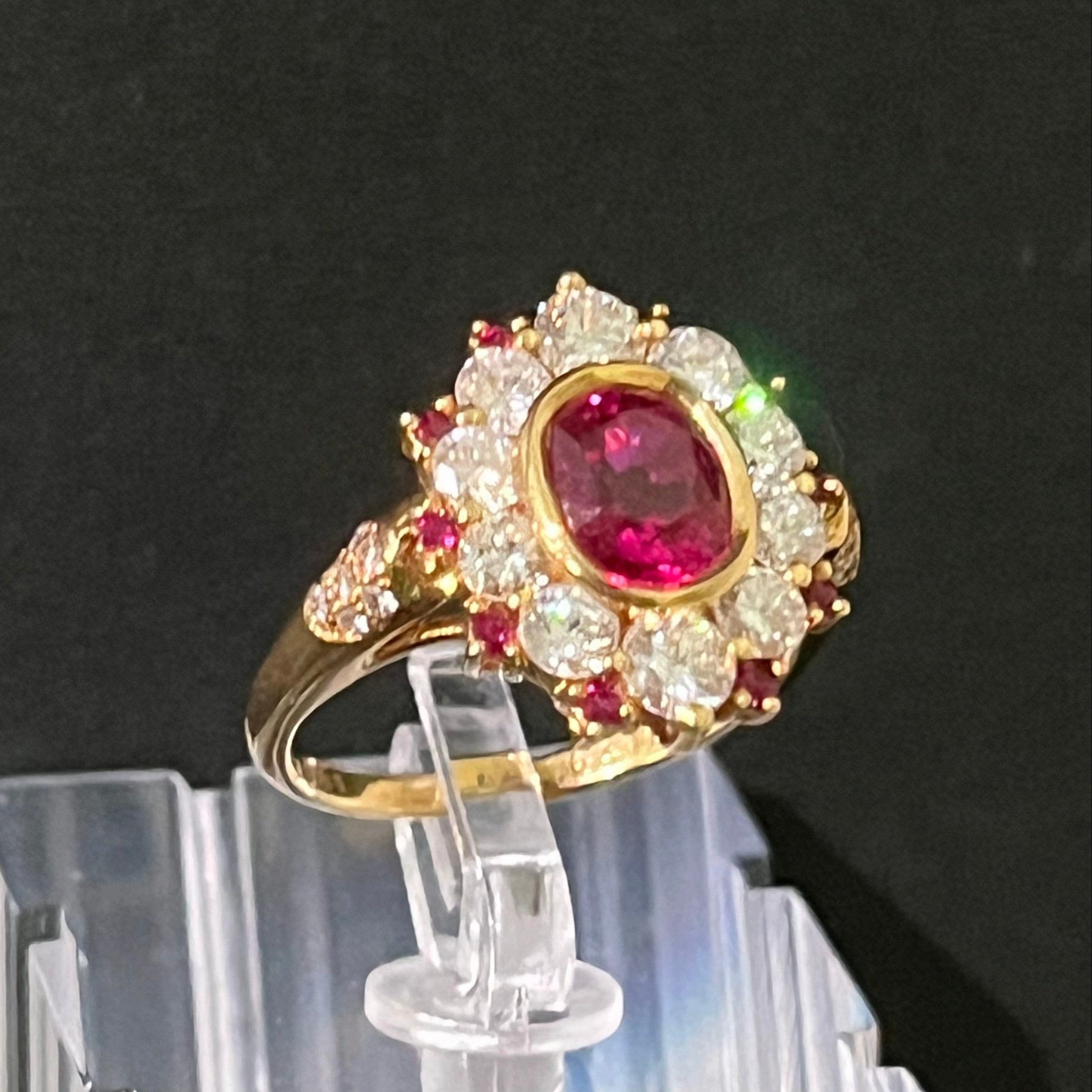 ルビー 1.55ct ダイヤモンド 1.30ct K18 リング