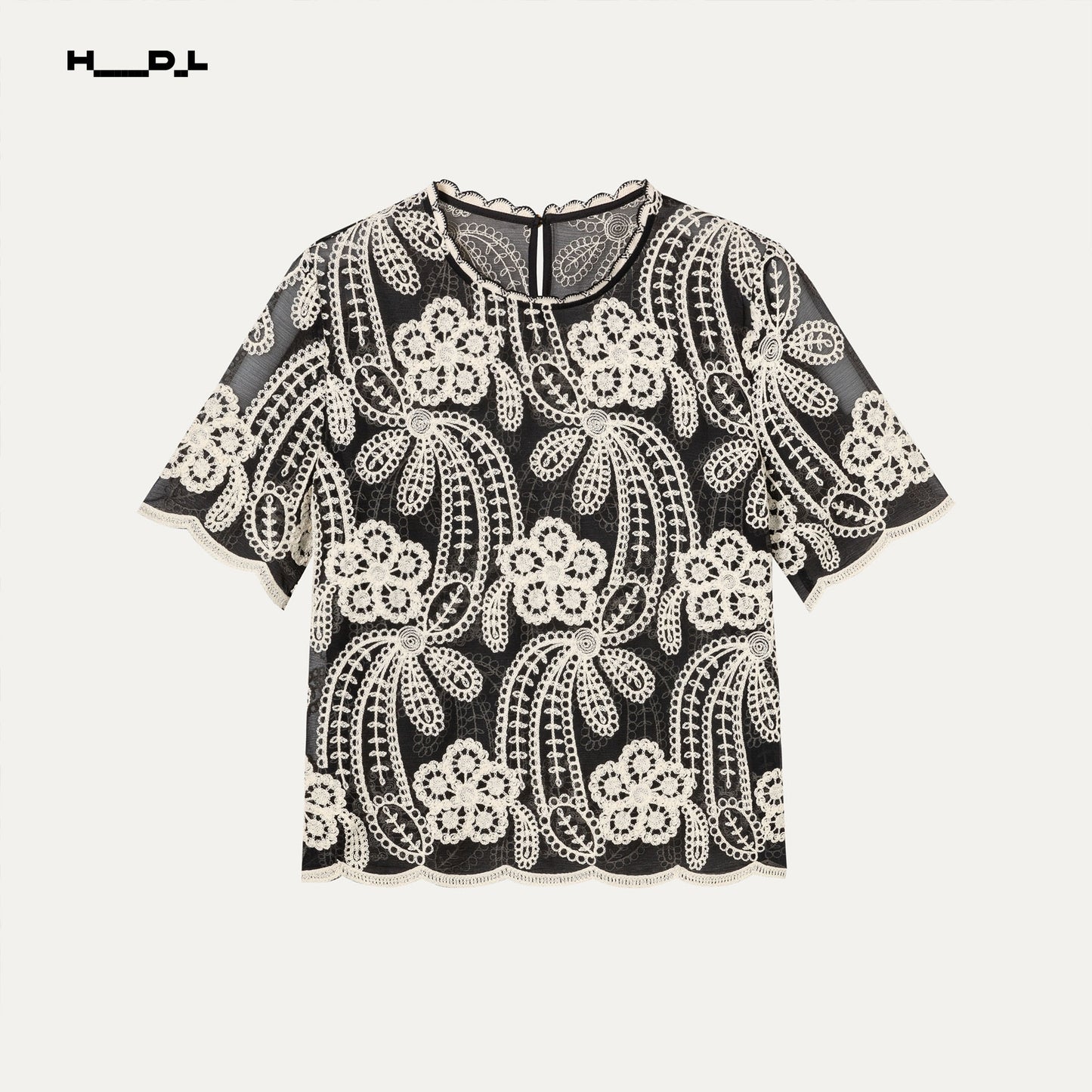 刺繍レーストップス＆プリーツフリンジスカートセット