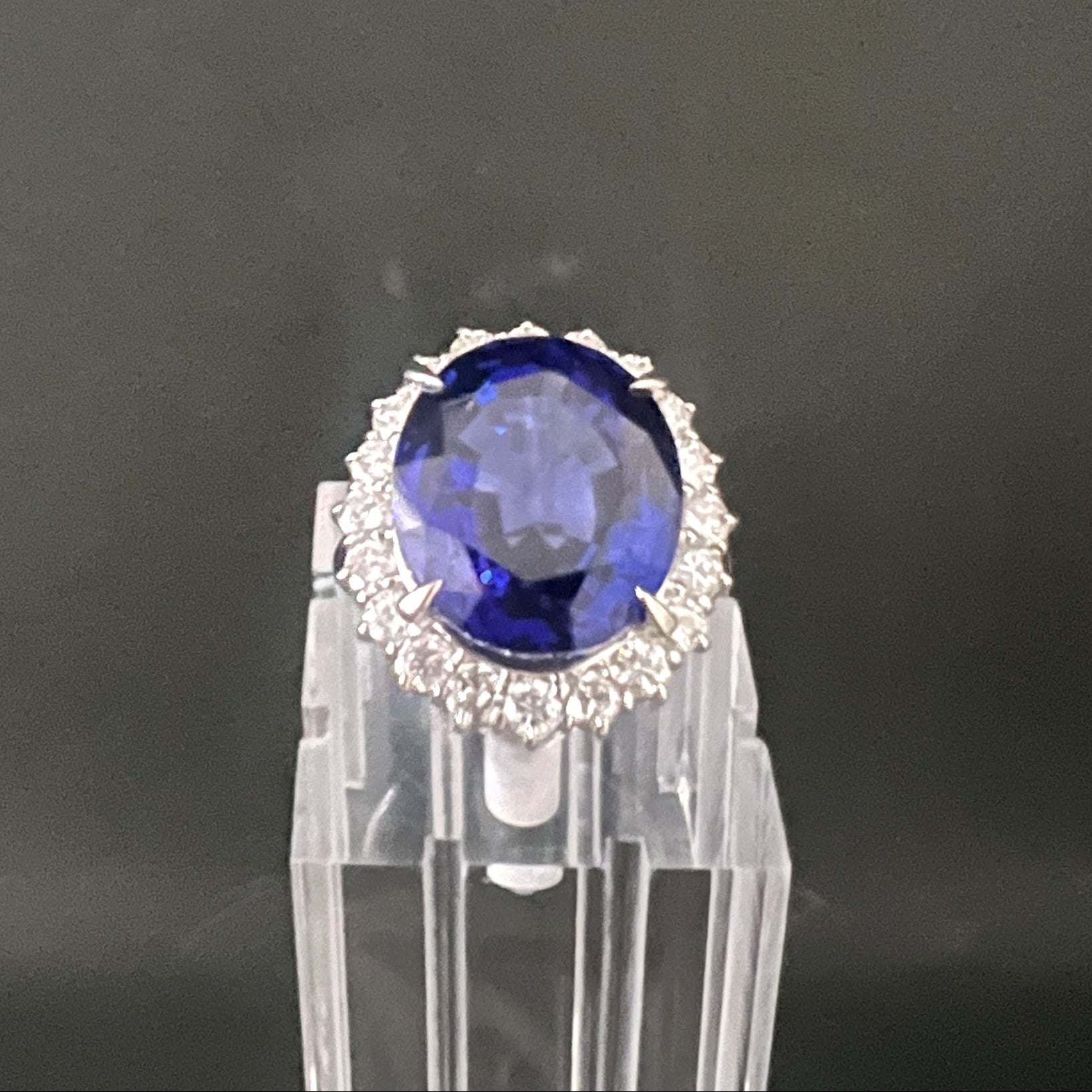 スリランカ産 サファイア 15.45ct ダイヤモンド Pt900 リング