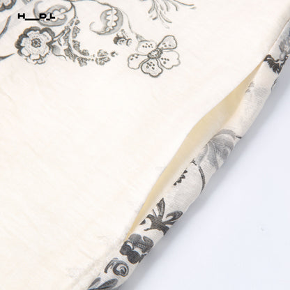 ボヘミアンプリントブラウス＆ショートパンツセット