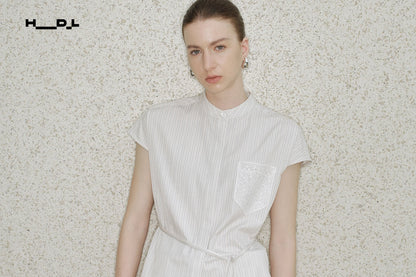 ストライプノースリーブシャツ