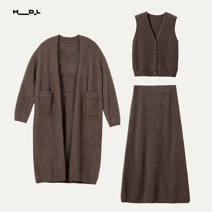 ヤク極暖セット|チョッキ＆ロングコート＆スカート