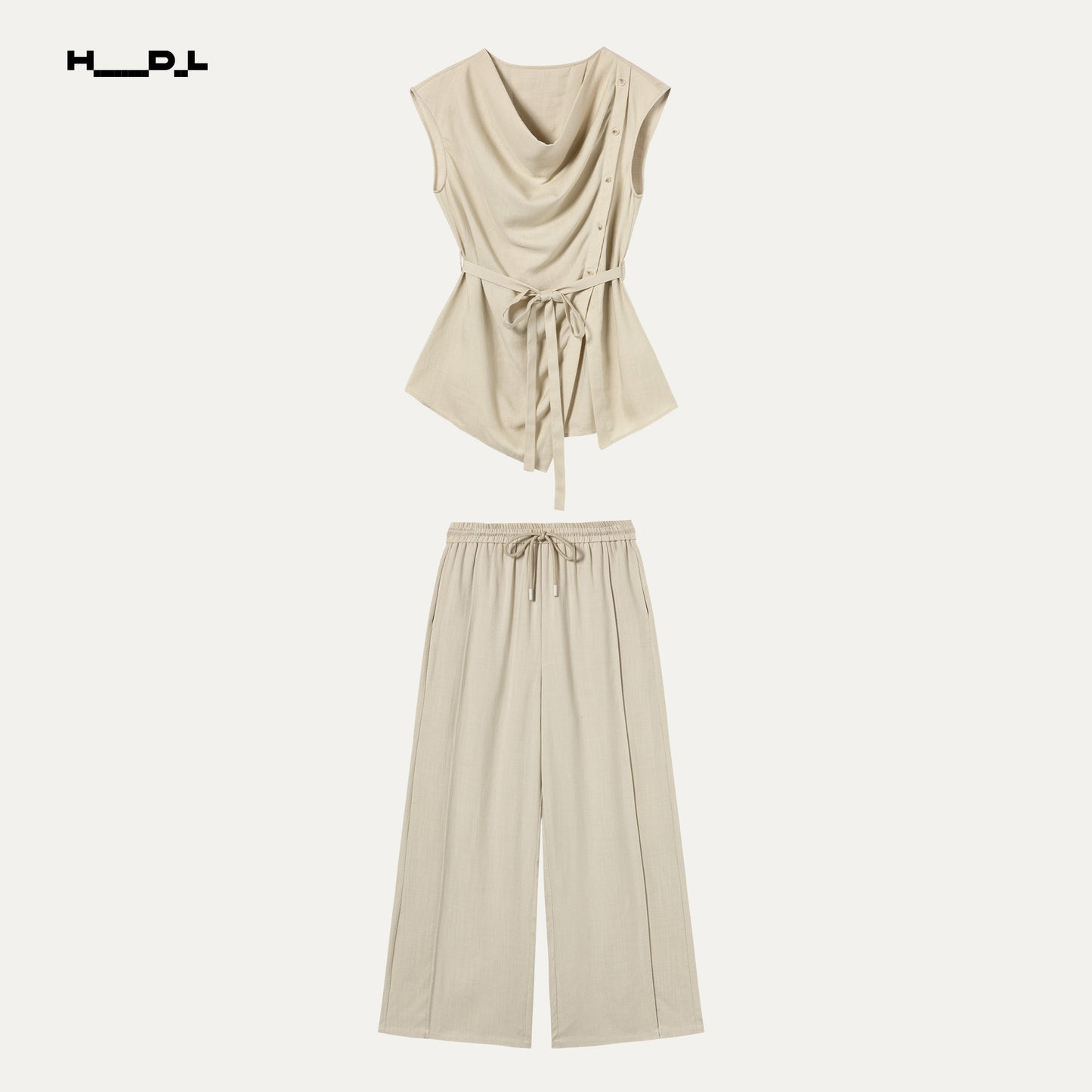 ドレープトップ＆ワイドパンツ セットアップ