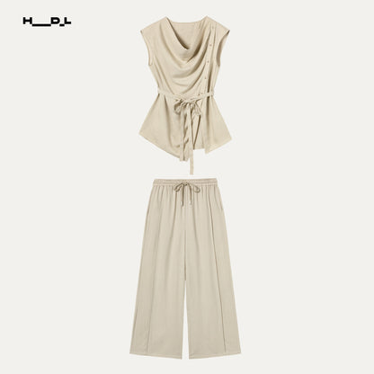 ドレープトップ＆ワイドパンツ セットアップ