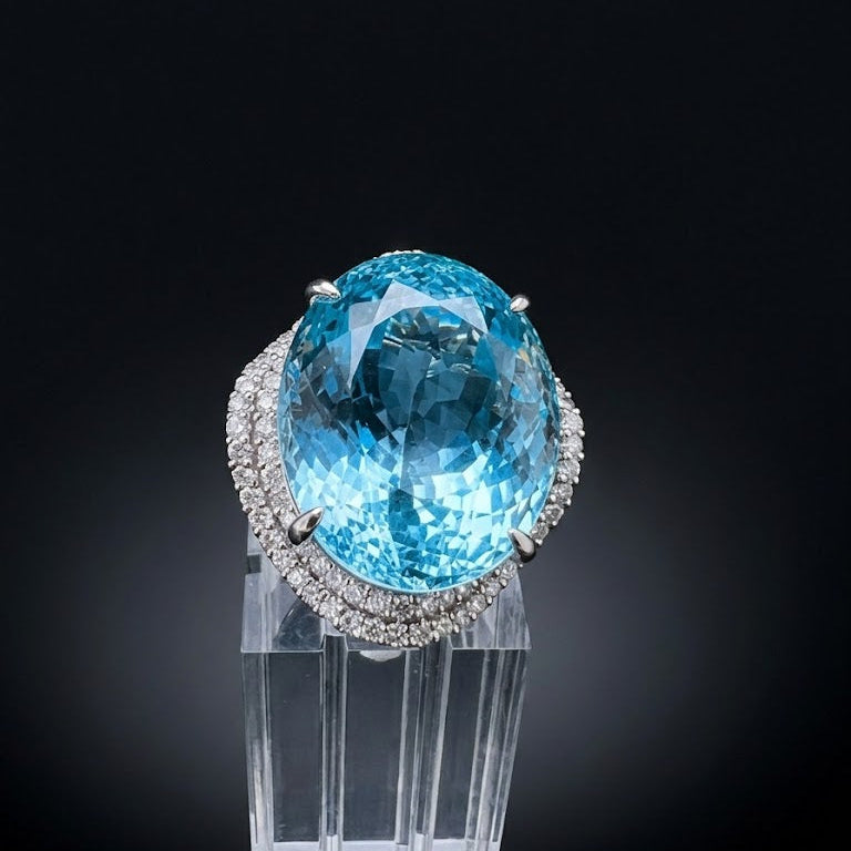 サンタマリア アクアマリン プラチナリング (AQ58.5ct / D2.66ct PT900)